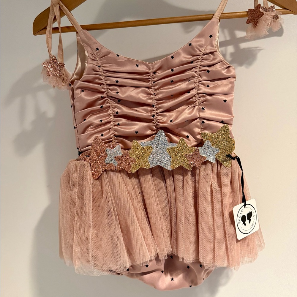 Brittney Sunsuit Pink Star Tulle Dress 4/5 NWT Sadie Then Ty Boutique